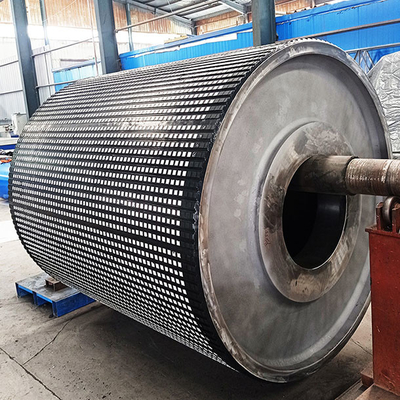 Katrol Keramik Anti Slip Tahan Aus Lagging CN Bonding Layer Lagging Karet Keramik Drum